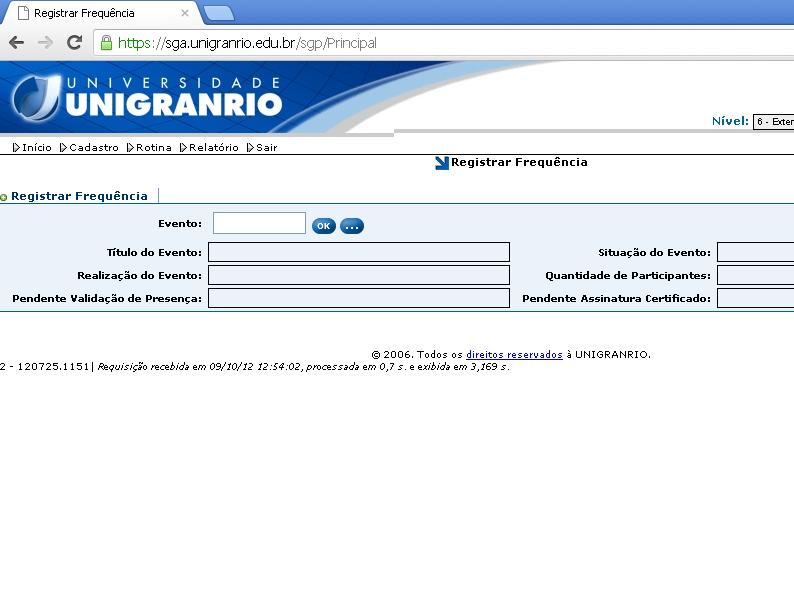 Ícone para imprimir a LISTA DE FREQUÊNCIA dos participantes inscritos no evento.