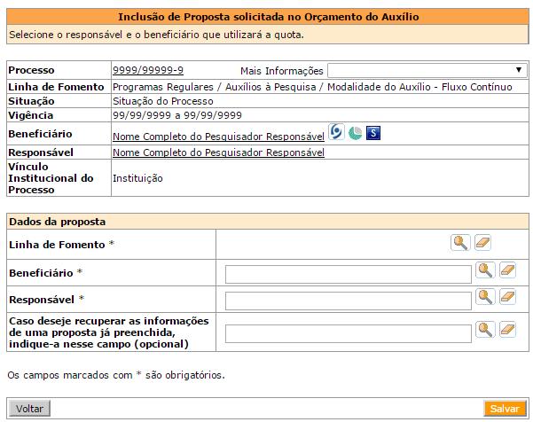 Ao entrar nesta funcionalidade, no entanto, ao contrário do que ocorre com auxílios que já possuem quotas cadastradas em que é exibida uma a tela com as funções Utilizar, Renovar, Substituir e