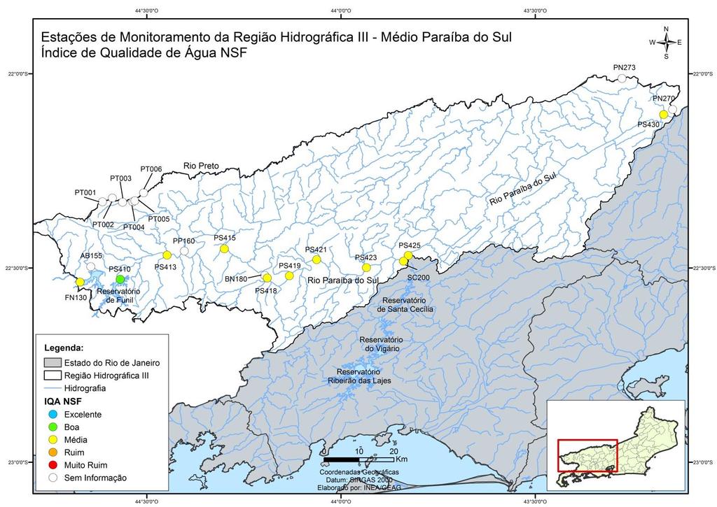 REGIÃO HIDROGRÁFICA III - MÉDIO PARAIBA DO SUL Este boletim apresenta os últimos resultados do monitoramento dos corpos de água doce da Região Hidrogáfica III, sendo retratados por meio da aplicação