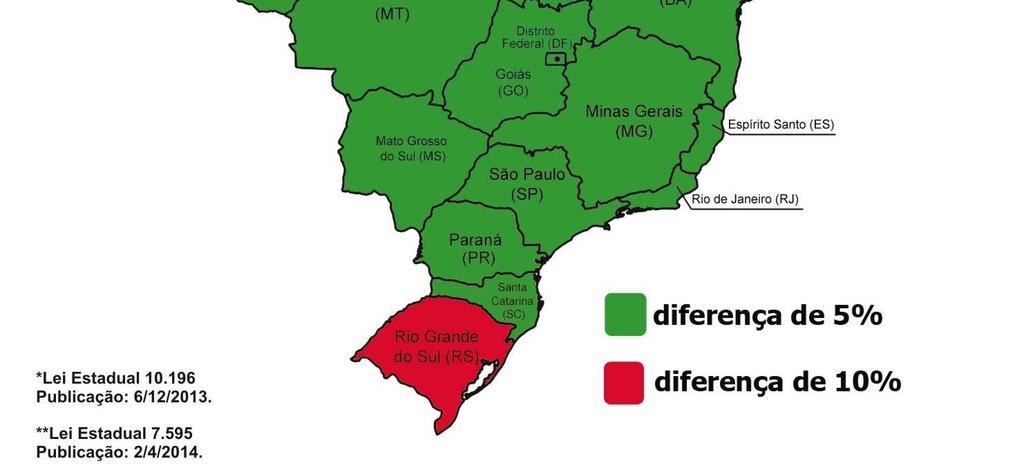 O mapa que segue dá bem a dimensão do nosso isolamento no quadro nacional: O efeito dessa situação de desvantagem remuneratória em relação aos demais Estados se revela no desprestígio da carreira da