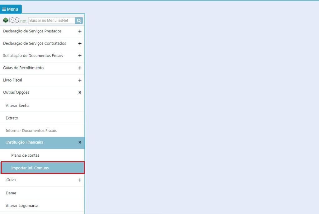 1. Importação do arquivo de Informações Comuns aos Municípios O arquivo de Informações Comuns aos Municípios deve ser importado uma vez por ano, pois é onde contém as contas
