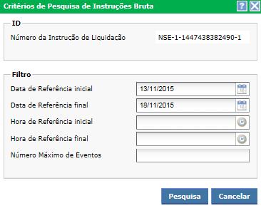 Por meio da tela Instruções bruta, o sistema exibirá as informações da pesquisa realizada.