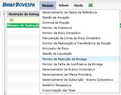 A tela Critérios de Pesquisa de Instruções de Entrega