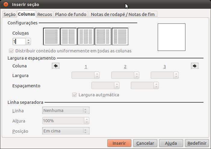 11 8.4.7. Seção Dividindo o texto em colunas Nós podemos dividir o texto de um documento em colunas, caso essa seja uma forma de melhor visualização ou representação do conteúdo que está no documento.