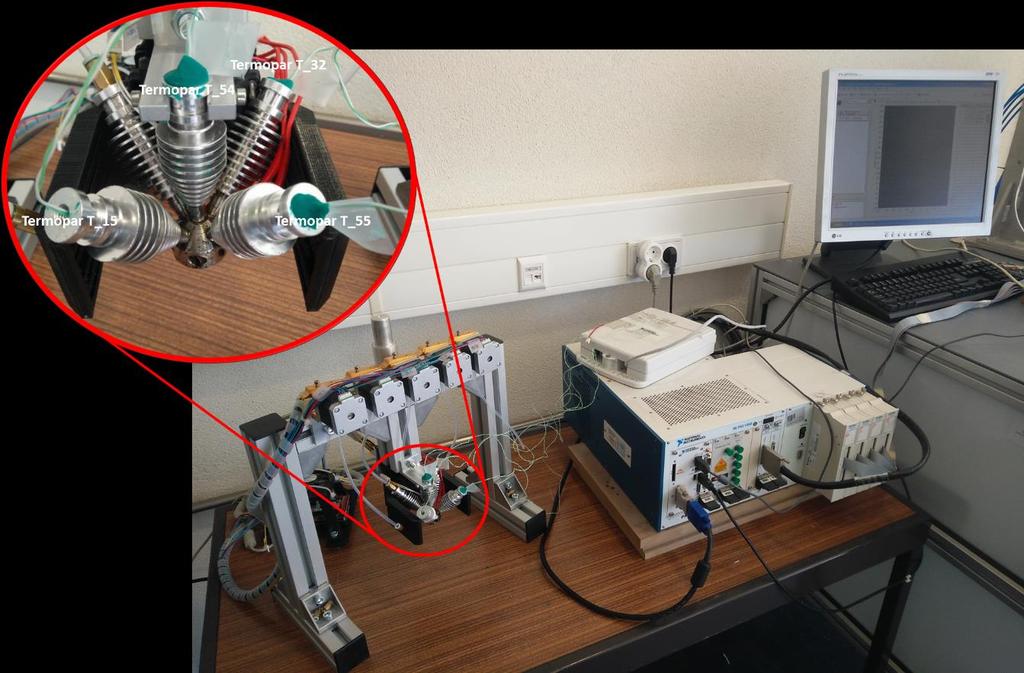 Capítulo 4 Projeto mecânico e térmico 4.2.3.1 Materiais e métodos Para o registo das medições das temperaturas foi utilizado um chassi PXI-1050 com SCXI (National Instruments, Austin - Texas, EUA).