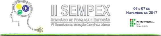 EDITAL DE INSCRIÇÃO E SUBMISSÃO DE TRABALHOS CIENTÍFICOS II SEMINÁRIO DE PESQUISA E EXTENSÃO II SEMPEX VII SEMINÁRIO DE INICIAÇÃO CIENTÍFICA JR IFBA CAMPUS EUNÁPOLIS 1. DAS INFORMAÇÕES GERAIS 1.