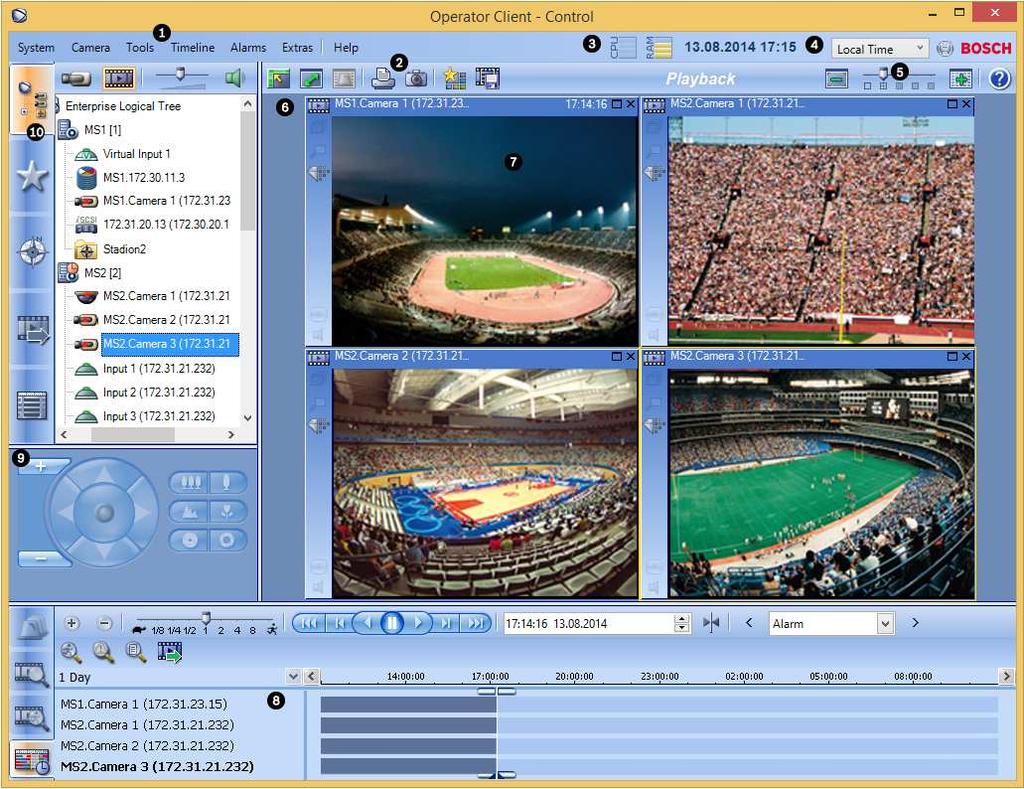 Bosch Video Management System Interface do utilizador pt 97 Nota! Um mapa exibido num painel de Imagens de Alarme está optimizado para exibição e contém apenas a vista inicial do ficheiro básico do.