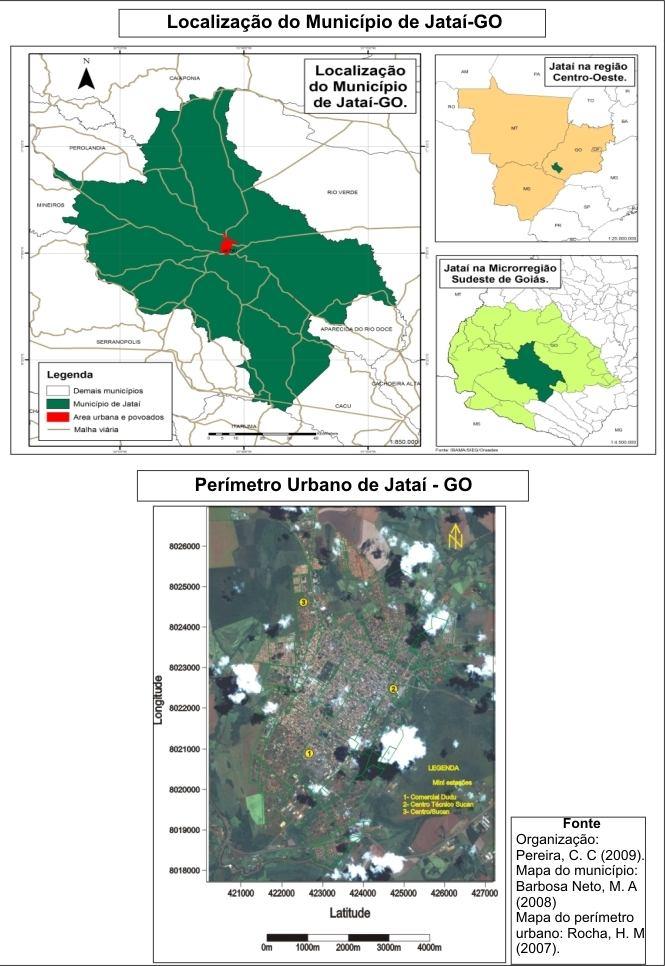 Figura 1 Mapa de localização do município de Jataí - GO Organização PEREIRA, C.C.(2009).