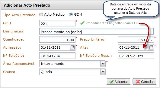 Adicinar At Médic/Grup de Ats Médics A inserçã de ats prestads a uma Fatura está dispnível a utilizadres da entidade d SNS interveniente n prcess cm perfil de "Gestr de Dívidas".