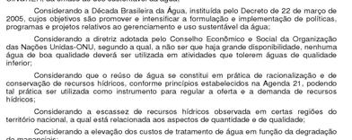 necessidade de avaliar a sustentabilidade financeira e econômica do reúso em comparação com outras