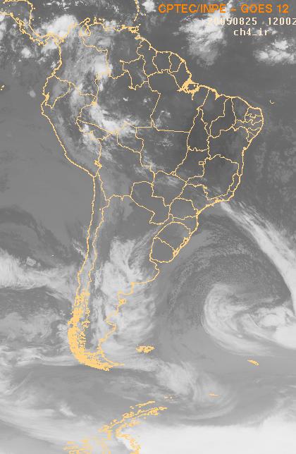 No dia 24 de agosto de 2005, um sistema frontal atua sobre o estado de Santa Catarina associado a ciclone extratropical em formação no sul do Uruguai ocasionando tempo nublado no sul do Estado.