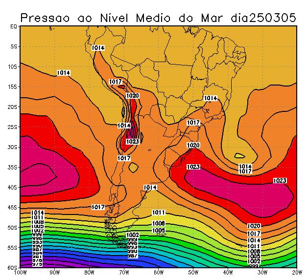 Regiões Sudeste e Centro-Oeste do Brasil. Quando esta situação meteorológica persistir por mais de três dias se estabelece um episódio de ZCAS.