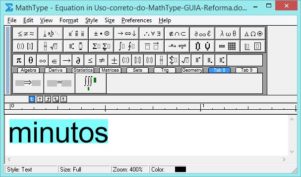 Você deve formatar como Tet não somente palavras, como no caso anterior, mas funções como: Seno, Cossecante, Logaritmo, Tangente, etc.