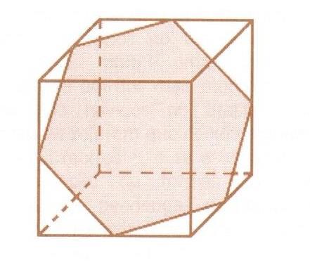 4) (UFRGS/2014) Os vértices do hexágono sombreado, na figura abaixo, são pontos médios das retas de um cubo.