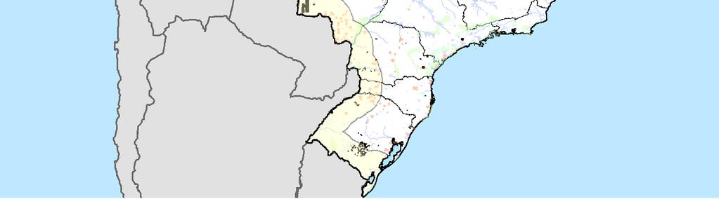FRONTEIRA (150km) Argentina RESERVAS FLORESTAIS RS PORTO ALEGRE RESERVAS GARIMPEIRAS UC - FEDERAIS - ESTADUAIS 0 500 1,000 km USO DIRETO