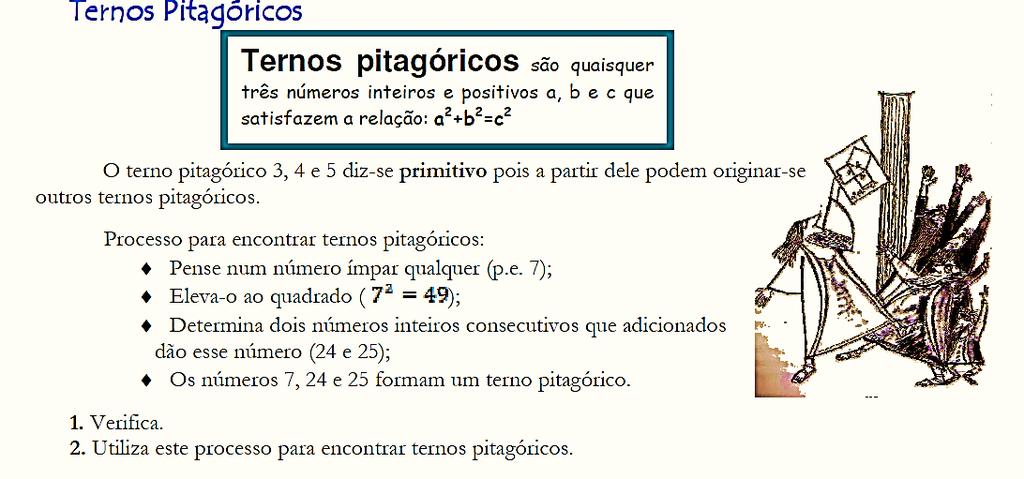 I Seminário de Educação da Regional Metropolitana Sul: Desafios do Ensino em Escolas Públicas (I SEMETRO) - ISBN: 978-85-5722-004-1 TERNOS PITAGORICOS