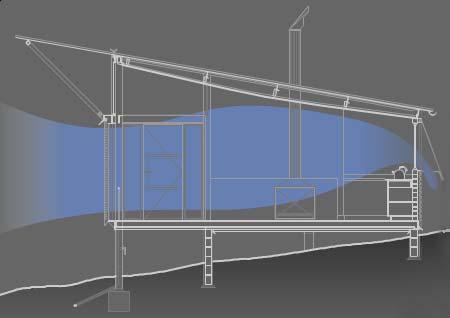 Análise do Comportamento Térmico de Construções não Convencionais através de Simulação em VisualDOE Figura 3.17 Design para a ventilação natural. Fonte: Habitação Simpsons-Lee, desenho de Craines 3.8.