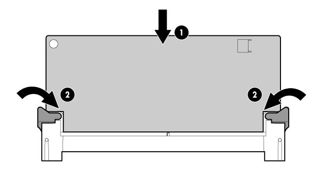 7. Instale o módulo de cache. 8. Instale o controlador de armazenamento, caso não esteja instalado (Controlador de armazenamento opcional na página 37). 9. Instale o pacote do capacitor. 10.