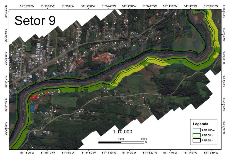 ÁREA DE PRESERVAÇÃO PERMANENTE DO RIO CAÍ SETOR 9 Classes de uso do solo Área (ha) Área (%) Açude 0,07 0,36