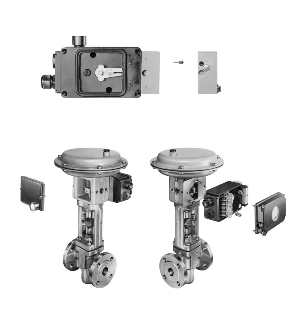Montagem em Actuadores Lineares SAMSON Tipo 3277 sem posicionador Obturador roscado Mola Obturador externo Fim de Curso Tipo 3776 Tipo 3777 Bloco de Ligação/ Válvula Amplificadora Tipo 3777-X030