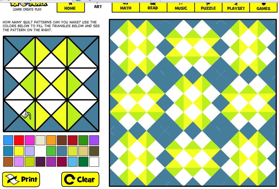 Botões de trabalho do Quilt Patterns Legenda da figura13: 1 Paleta de cores.