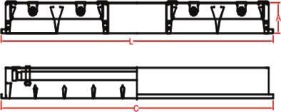 Swis721 BlkCn BT LDET 4X14 W Corpo e tampa central em chapa de   20