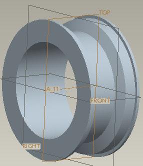 12 - Criando o Sketch 4 para a terceira remoção de material do Extrude 1. - Selecione o plano de topo TOP e a ferramenta de desenho (Sketch Tool).