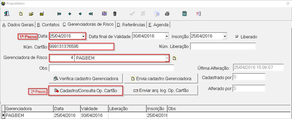 3.4 - Ao clicar no botão Cadastro/Consulta Op.