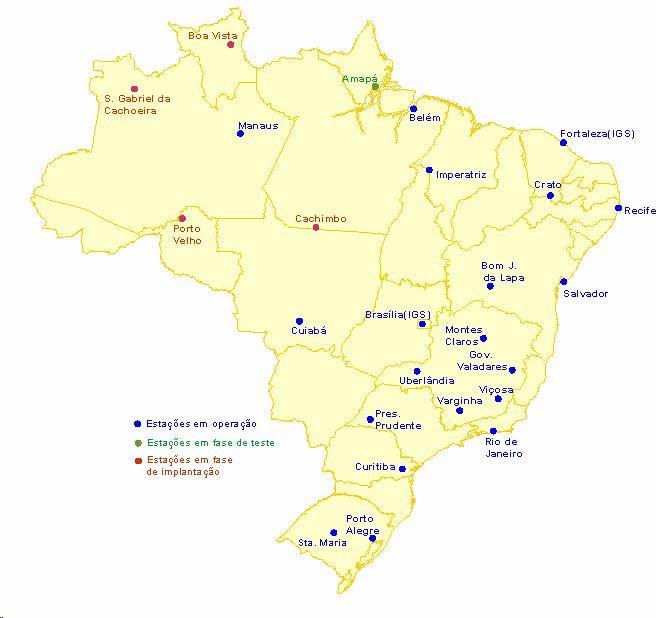 Figura 4.5 - Rede brasileira de monitoramento contínuo (Fonte IBGE, 2005) Tabela 4.