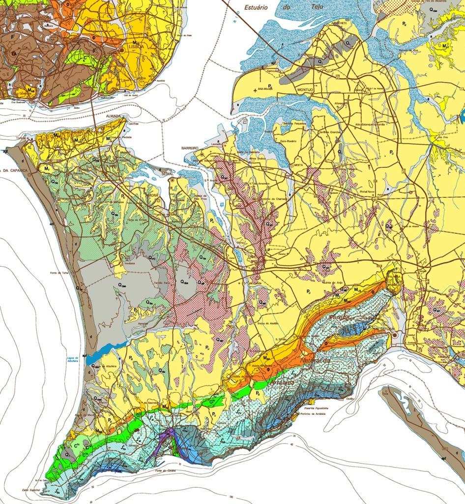 Enquadramento Geológico da zona de trabalho Adaptado de Carta