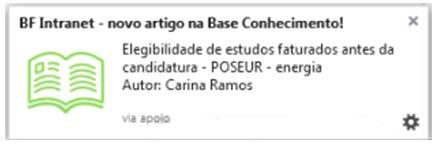 NOTIFICAÇÕES Foi implementado um sistema de notificações (que surgem no canto inferior direito do ecrã), de forma a infomar os utilizadores de interações