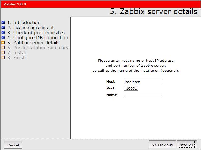 Host e Porta do servidor Zabbix, clique em