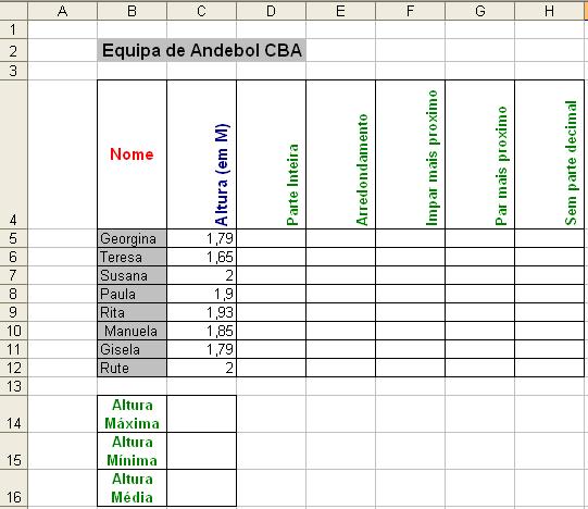 FIGURA 6 a) Parte Inteira: i. Seleccione a célula D5 e chame o assistente de funções. ii. Procurar a função, int. 01.