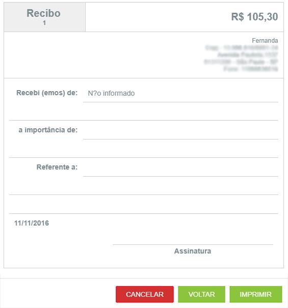 do cliente e clique em ENVIAR RECIBO.