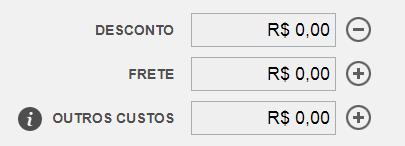 Se optar por oferecer desconto em um produto específico, clique no ícone % ao lado do produto selecionado.