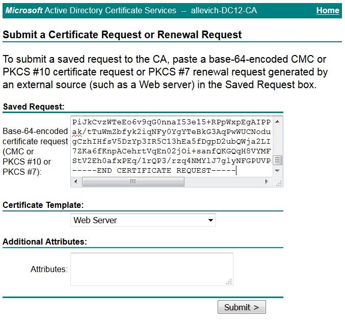 Dica: Se a operação é feita no laboratório (ou o server de Cisco VOS e CA estão sob o mesmo campo administrativo) para salvar a cópia do tempo e para colar o CSR do buffer de memória.