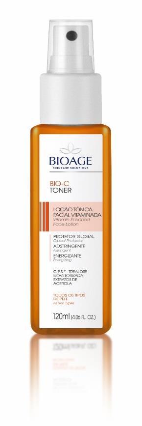 TRATAMENTO HOME CARE BIO-C TONER 120ML LOÇÃO TÔNICA FACIAL VITAMINADA Tônico enriquecido com extrato de acerola e rico em vitaminas, sais minerais e oligoelementos.