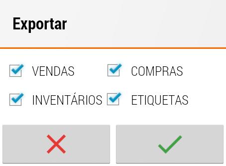 Na parte inferior estão disponíveis as opções de Pesquisa, Apagar e Exportar, com o mesmo funcionamento abordado anteriormente: Em relação à exportação a opção predefinida é a da categoria ativa,