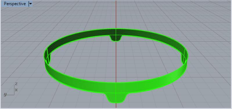 3. Você notará que a curva com os desenhos agora intersecciona a extrusão. Pegue a ferramenta Trim.