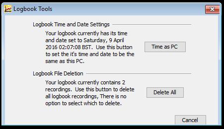 1). 3. Acertar a hora da máquina fotográfica com a hora do PC 4. Desligar o Logbook 5. Abrir o LogBook Graphing e ligar o Logbook por cabo USB.