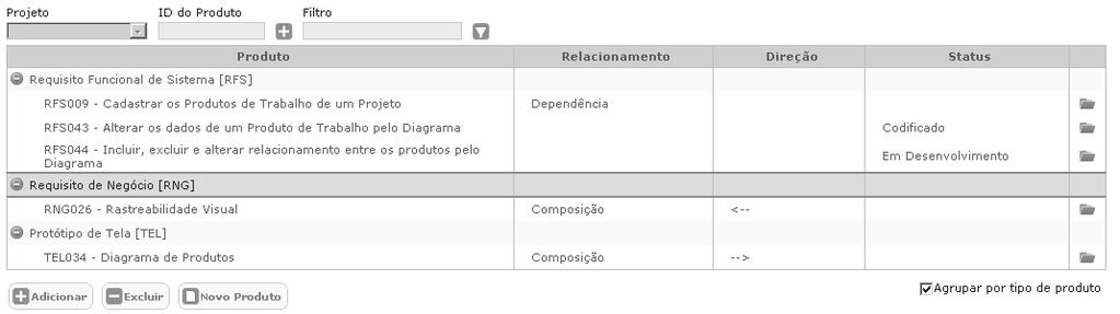 3.3. GRE3 A rastreabilidade bidirecional entre os requisitos e os produtos de trabalho é estabelecida e mantida A rastreabilidade pode ser mantida de duas maneiras na ferramenta: na própria tela de