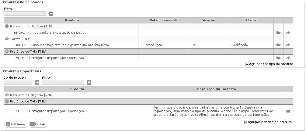 Para auxiliar na análise de impacto a equipe pode utilizar o diagrama de produtos apresentado anteriormente na Figura 4.