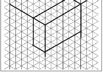 Perspectiva Isométricas Projeção isométrica Exemplo: Quinto Passo: Traçar a face do lado do