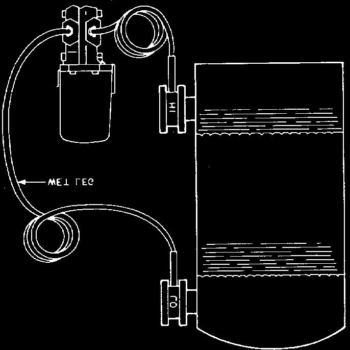 Nível Fig. 4.7. Transmissor com tomada convencional A tomada da baixa pressão, aquela próxima ao topo do tanque, depende principalmente da natureza do líquido, cujo nível está sendo medido. 1.
