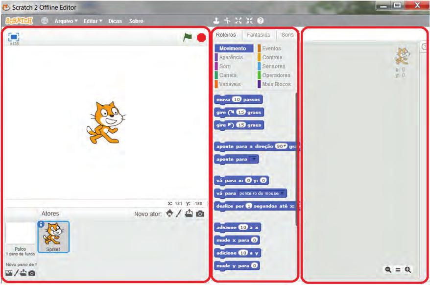 consideração atividades construídas por meio do Scratch. Com vistas à uma melhor compreensão desse recurso, faremos uma breve apresentação do mesmo.