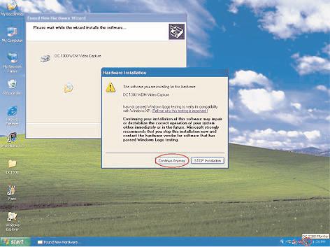 14 PORTUGUÊS 4 Clique em Inicie a instalação para iniciar a instalação. Nota! Se o seu sistema operativo for o Windows XP, continue a instalação quando a caixa de diálogo abaixo aparecer no ecrã.