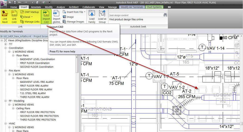 10 Figura 3 - Importação de um projeto CAD Na plataforma BIM, quando utilizado o compartilhamento da base de dados em um projeto, incomum no Brasil, é criado um arquivo central que armazena a cópia