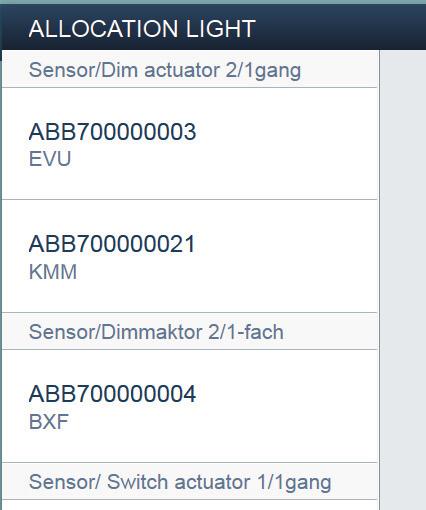 ABB-free@home Colocação em funcionamento Identificação através do número de série L Sensor / Dim actuator 2/gang EVU ABB700000003 Sens/Dim act. flushm. R A Fig.