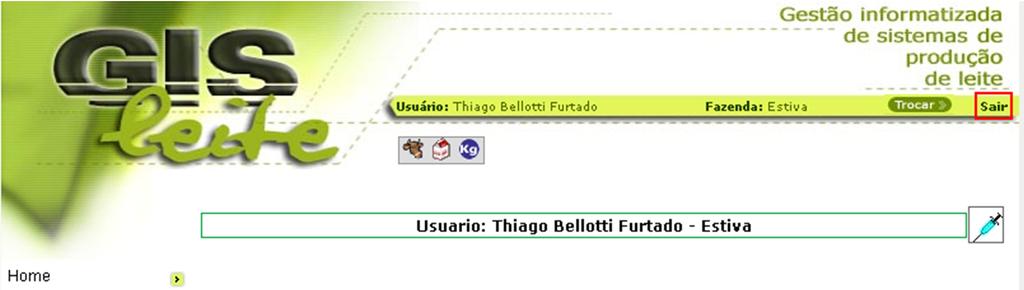 autorizadas por meio do botão Sair no menu principal