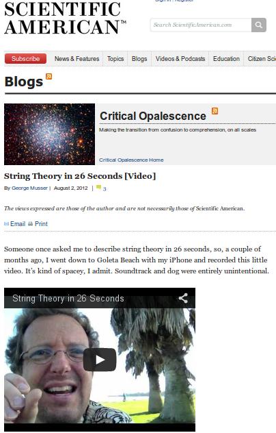 4. Vídeo: String Theory in 26 seconds Música de